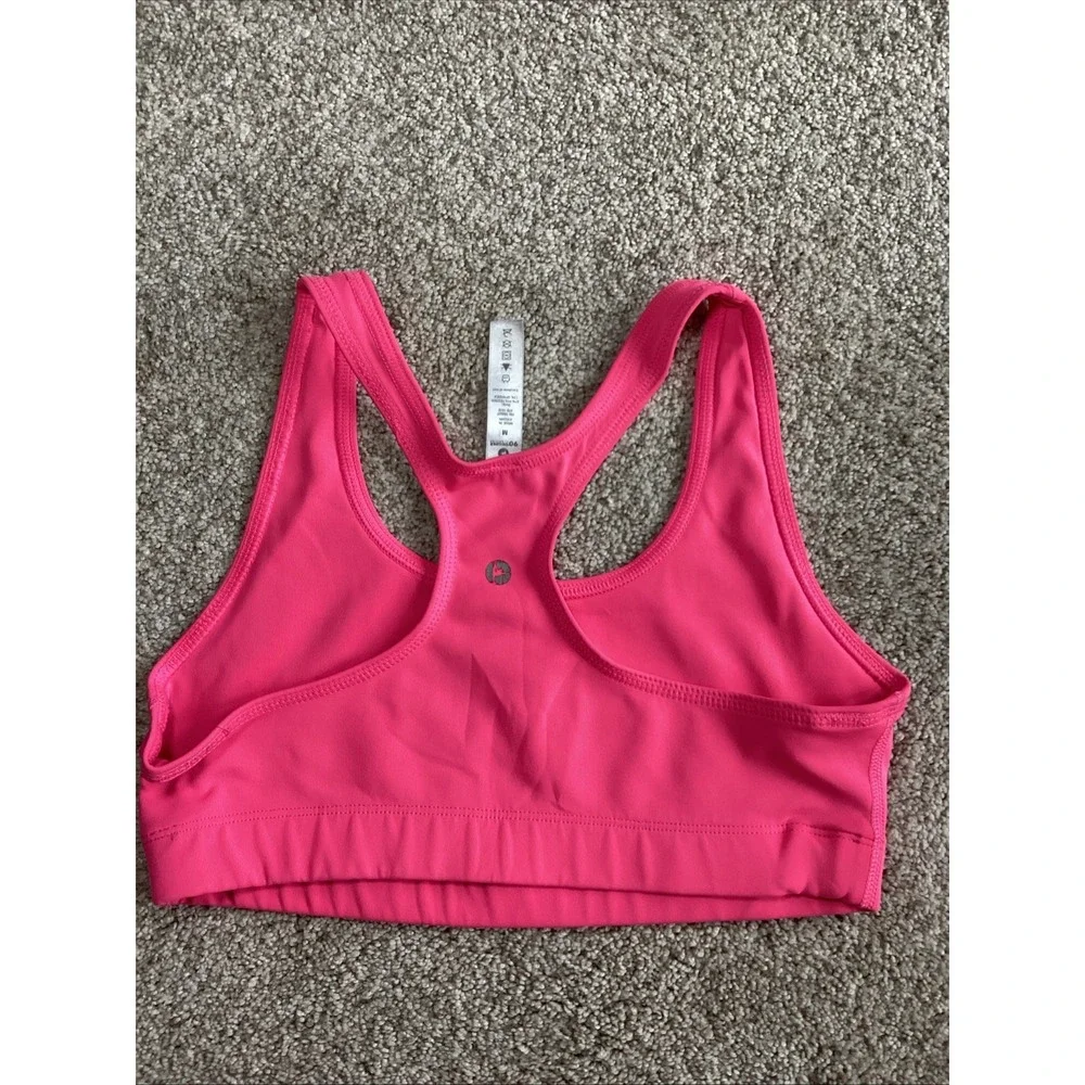 Womens 90 Degree Sports Bra Pink Racerback Bra Size Med